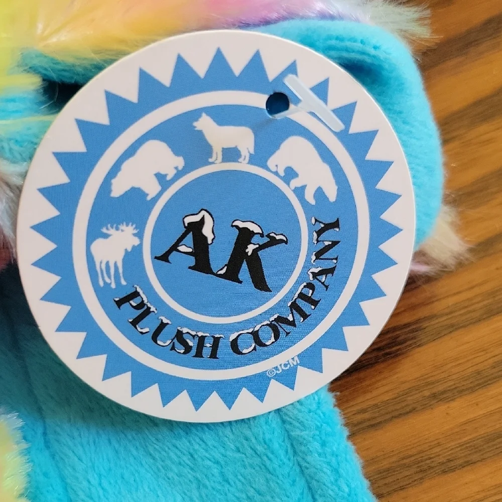 NWT -- Plush Rainbow Moose Backpack - Blue Accents